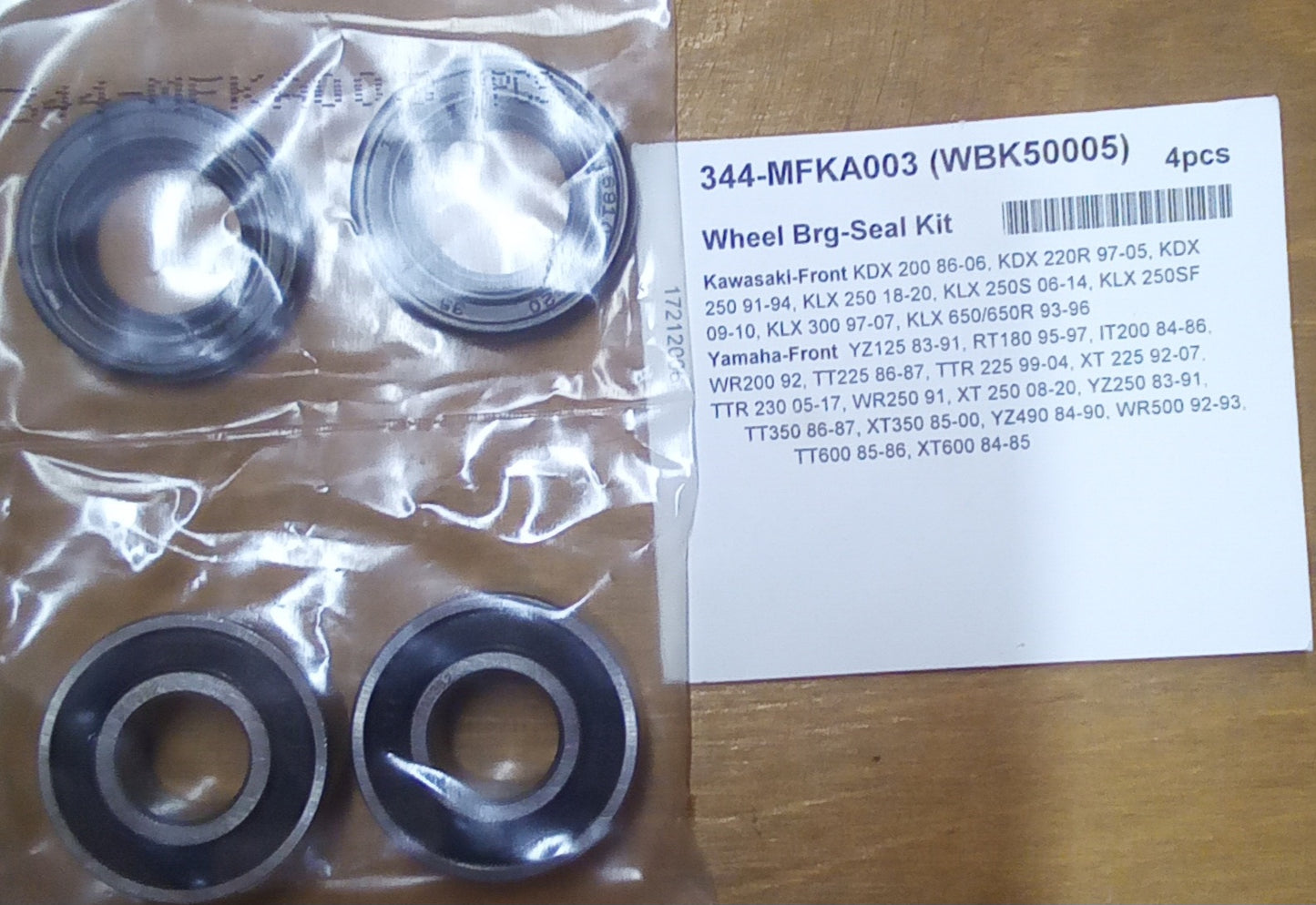 Kawasaki KDX200 KDX220R KDX250 Yamaha YZ125 RT180 IT200 Wheel Bearing and Seal Kit