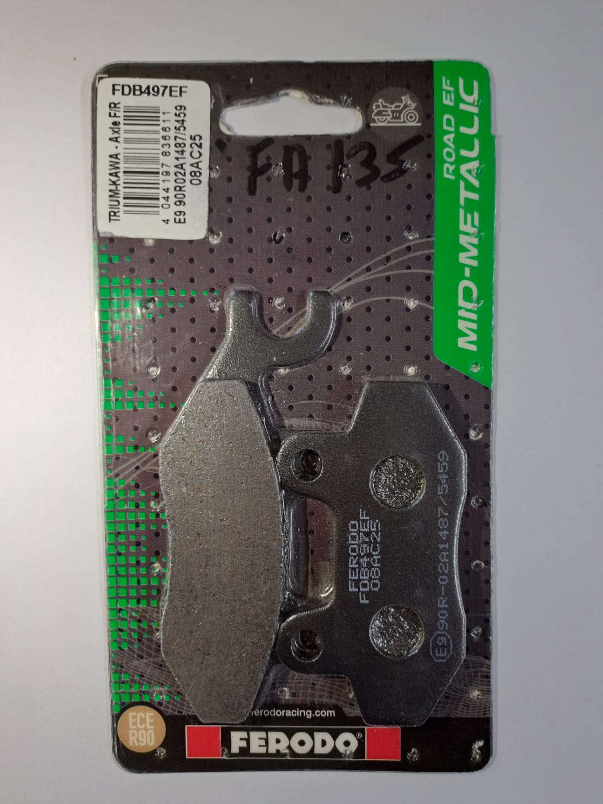 Yamaha XTZ125 YZ125 DT200 WR200 TT250 WR250 YZ250 Front Brake Pads FA135