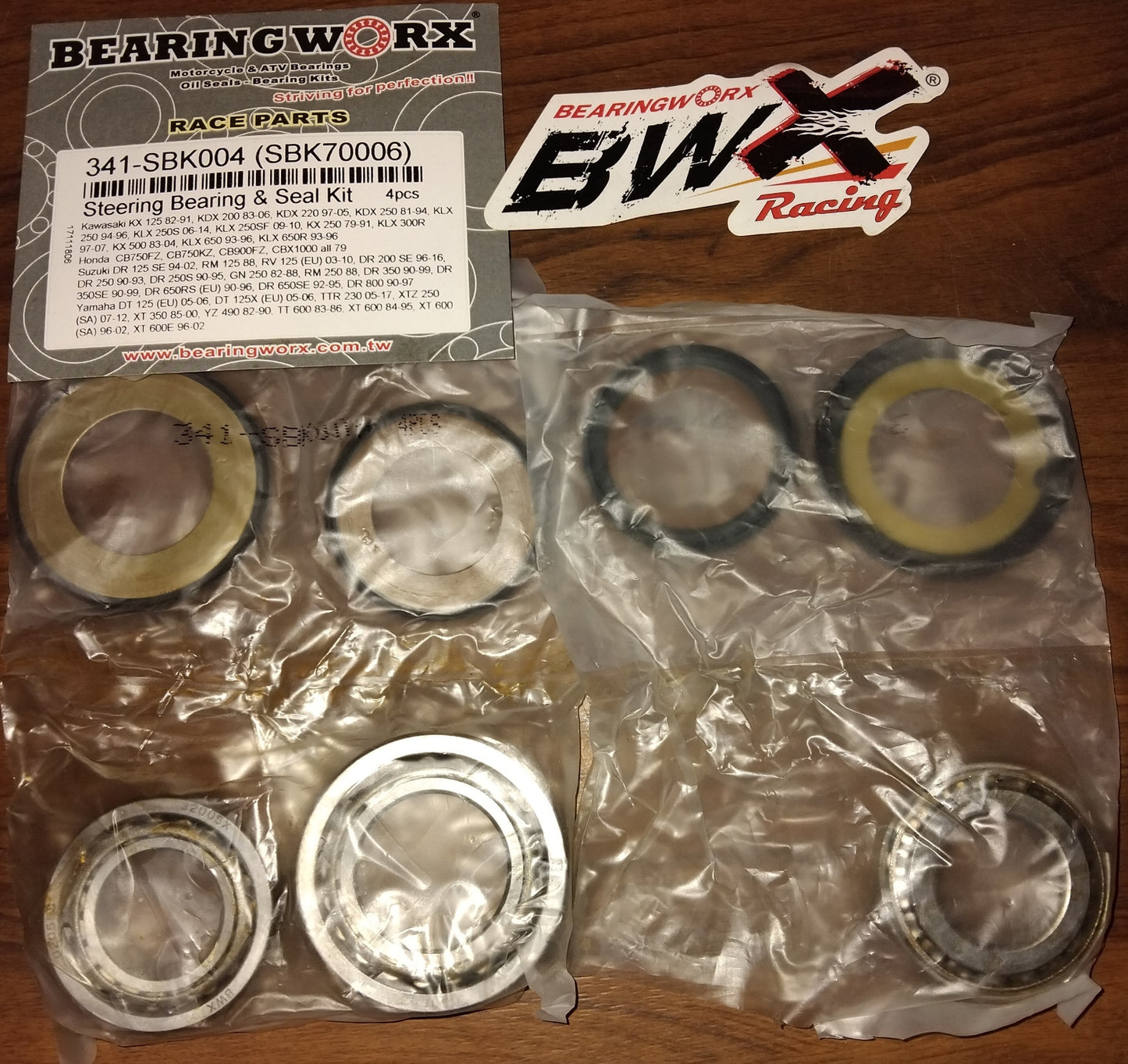 Kawasaki KX125 KDX200 Honda CB750 Suzuki DR125 RM125 Yamaha DT125 Steering Bearing and Seal Kit