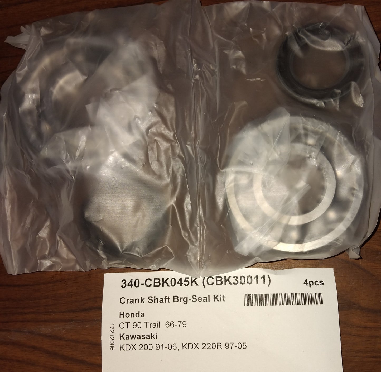 Honda CT90 Kawasaki KDX200 KDX220R Crank Shaft Bearing and Seal Kit