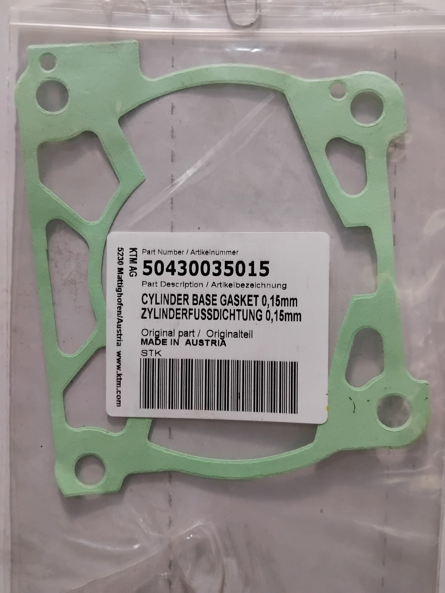 KTM 125SX 250SX 125XC 150EXC 150XC-W Cylinder Base Gasket