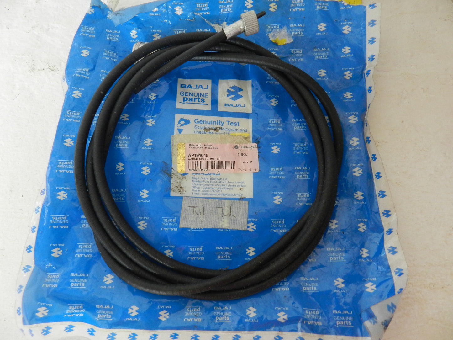 Bajaj Tuk Tuk Speedometer / Speedo Cable