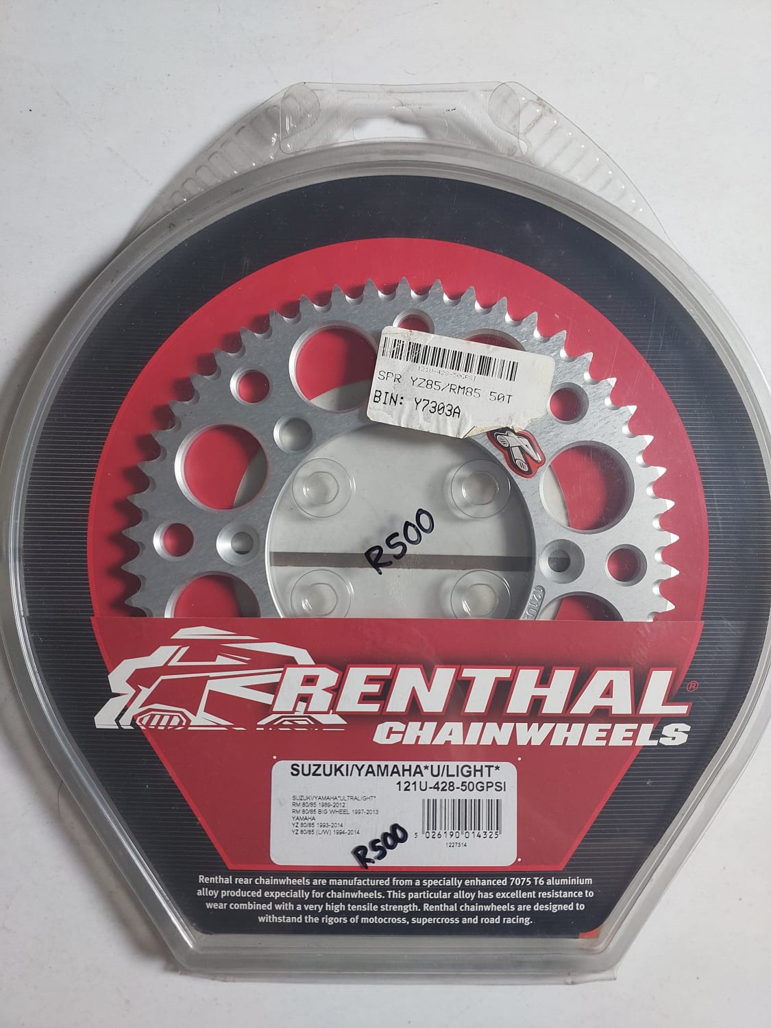 Suzuki RM80 RM85 Yamaha YZ80 YZ85 Renthal Agtertandwiel