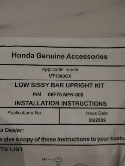 Honda VT1300CX VT1300 Sissy Bar / Backrest
