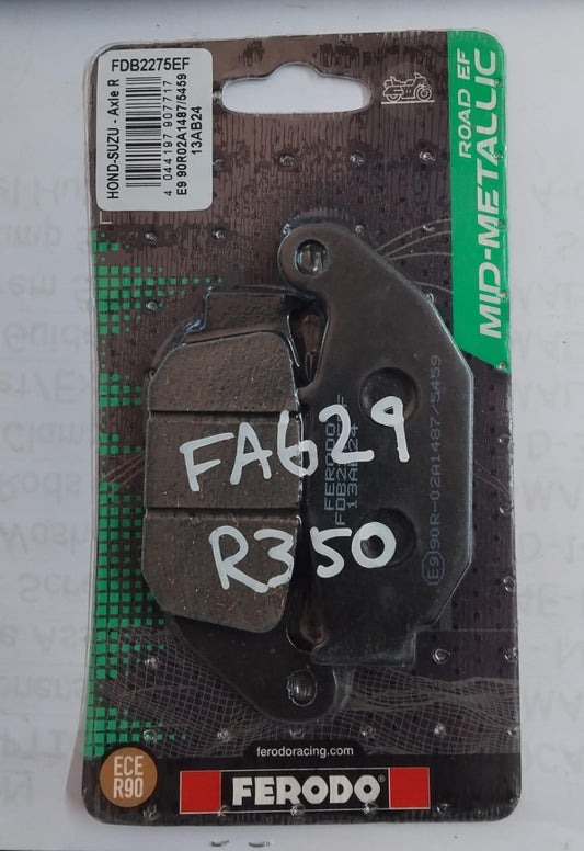 Honda CBR125R CB125R CB300R CRF250L CRF300L Suzuki GSX-R125 GSX-S125 Gixxer 150 Rear Brake Pads FA629