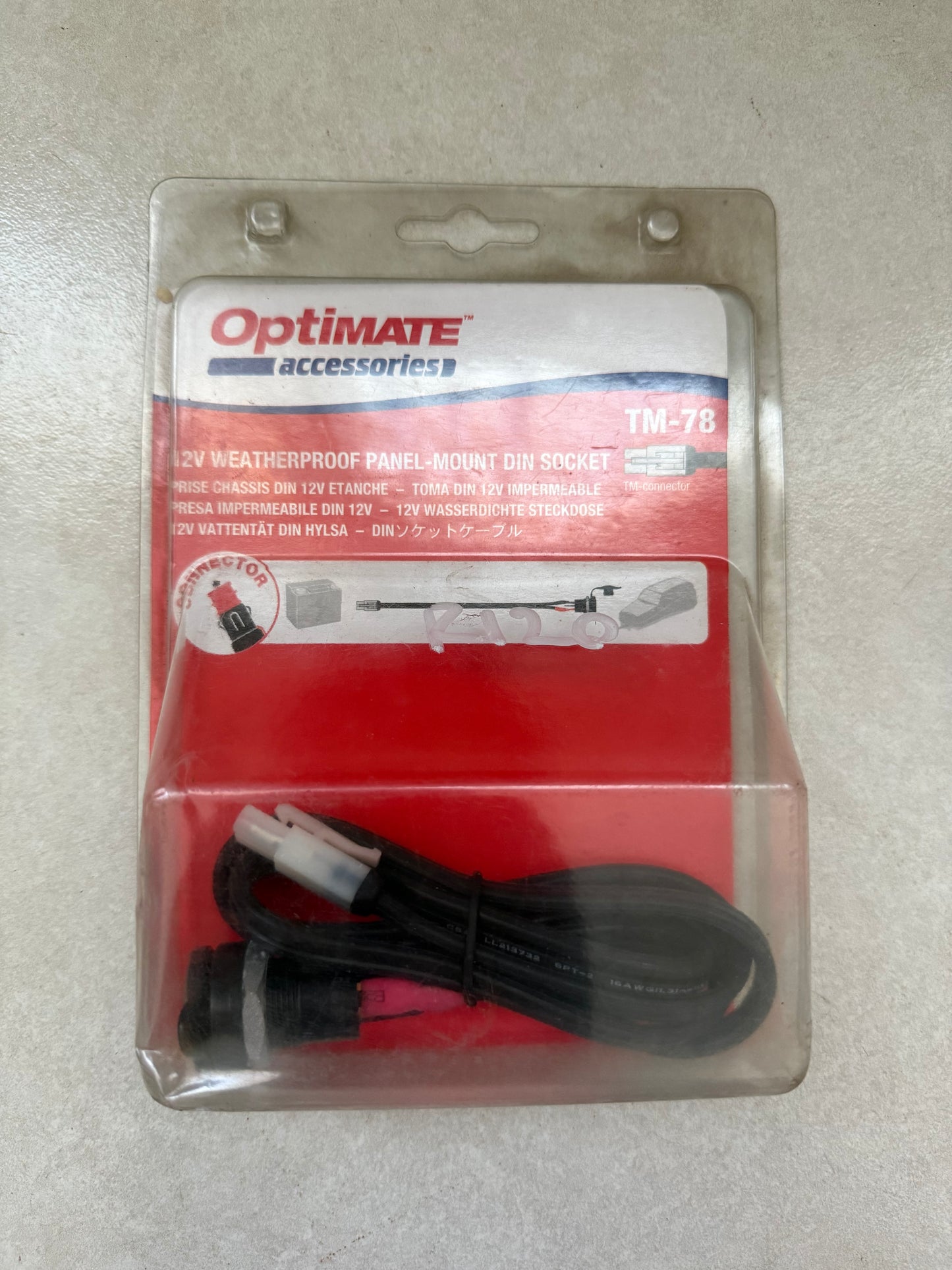 OptiMate TM-78 12V Weatherproof Panel Mount DIN Socket