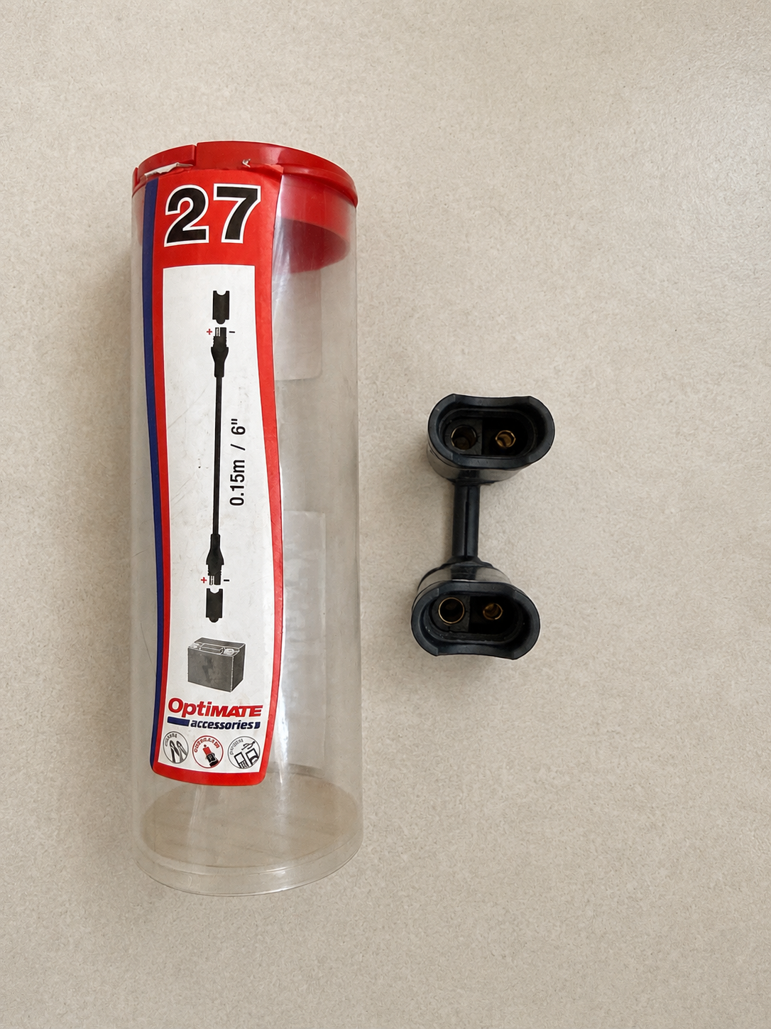 OptiMate O-27 15cm SAE Battery Charger Extension Lead