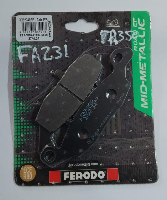 Honda CBR600 CBR900 VFR750 VFR800 Kawasaki ZX6R ZX9R ZZR600 Suzuki TL1000 GSXR750 Hayabusa Yamaha YZF600R Rear Brake Pads FA231