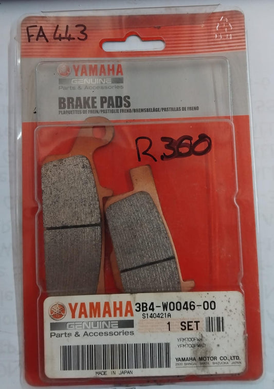 Yamaha YFM250 Big Bear YFM350 Grizzly YFM450 Grizzly YFM550 Grizzly YFM700 Grizzly Front Brake Pads FA443